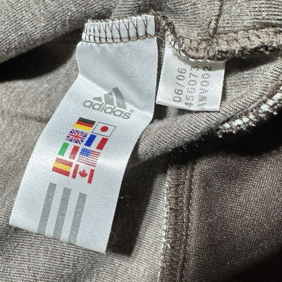 Adidas Retro Track Jacket Brown White Stripes Women’s Size L Spellout - Picture 4 of 11